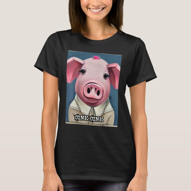 Cute Pig Piggie Oink Oink 52 T-Shirt (Vorderseite)