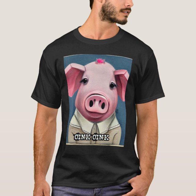 Cute Pig Piggie Oink Oink 52 T-Shirt (Vorderseite)