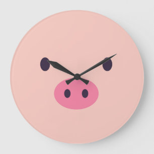 Cute Pig Wall Clock Große Wanduhr