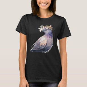 Cute Pigeon Dove Bird Flower Crown Pet Birds  1 T-Shirt