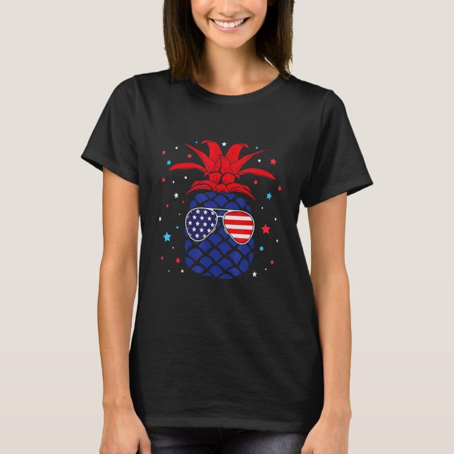 Cute Pineapple Costume USA 4th of July Men Women T-Shirt (Vorderseite)