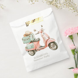 Cute Pink and Aqua Coastal Scooter Geschenktütchen