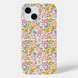 Cute Pink and Yellow Floral Pattern Case-Mate iPhone Hülle