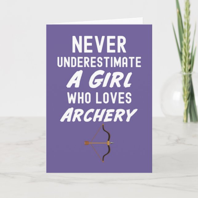 Cute Pink Archery Cards For Baby Girls Kids Archer Karte (Vorderseite)