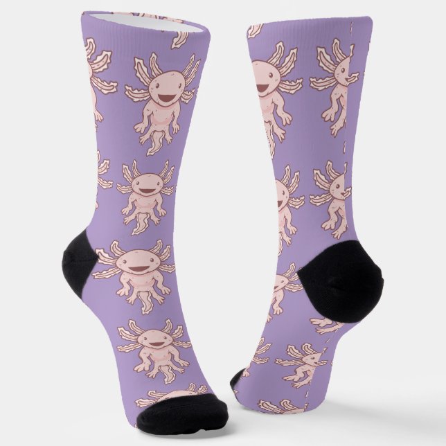 Cute Pink Axolotl Thunder_Cove  Socken (Gewinkelt)