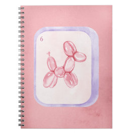 Cute Pink Balloon Dog Minimalist aesthetic Notizblock