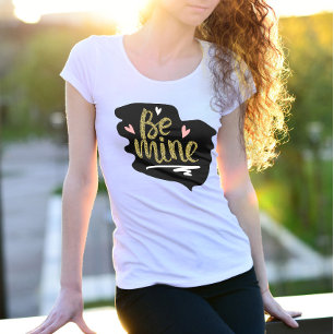 Cute pink be mine valentine day lovers hearts T-Shirt