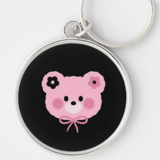 Cute Pink & Black Teddy Bear Keychain Schlüsselanhänger