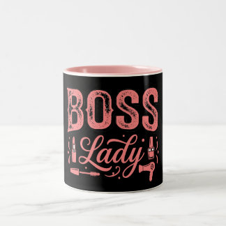 Cute Pink Boss Lady Design Zweifarbige Tasse