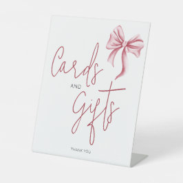 Cute Pink Bow Cards Gifts Sockelschild