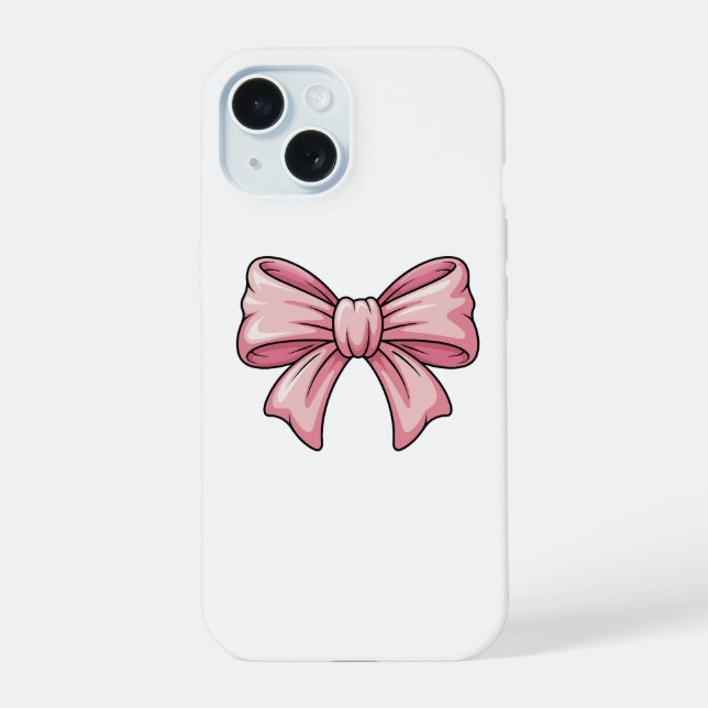 Cute Pink Bow Coquette Aesthetic iPhone Case 15 Hülle (Rückseite)