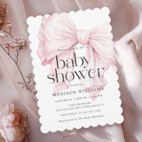 Cute Pink Bow Girl Babydusche