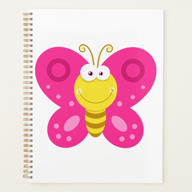 Cute Pink Butterfly Planer (Vorderseite)