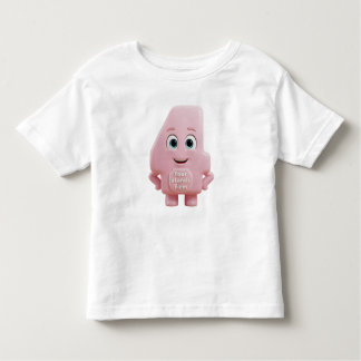 Cute Pink Cartoon Number 4 | "Four Stands Firm" Kleinkind T-shirt