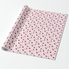 Cute Pink Cherry Retro Fruit Geschenkpapier