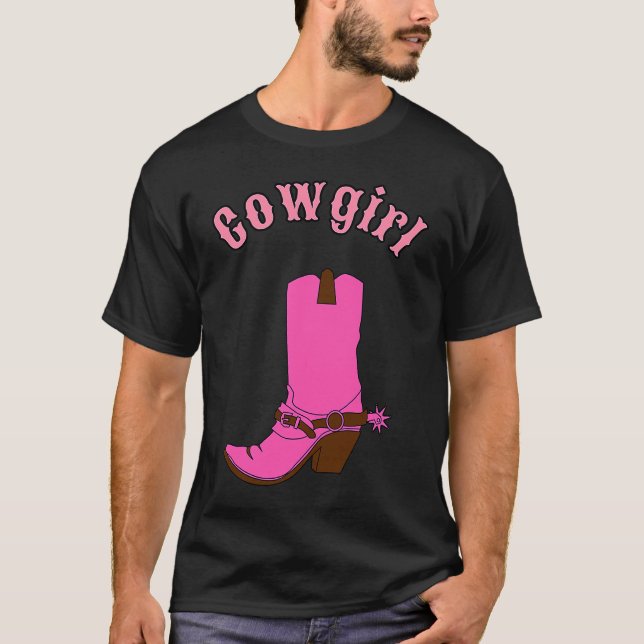Cute pink cowgirl boot T-Shirt (Vorderseite)