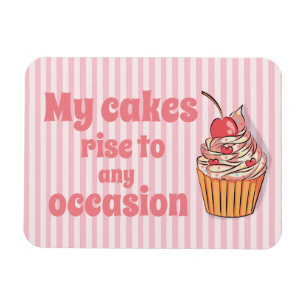 Cute Pink Cupcake Rise Magnet