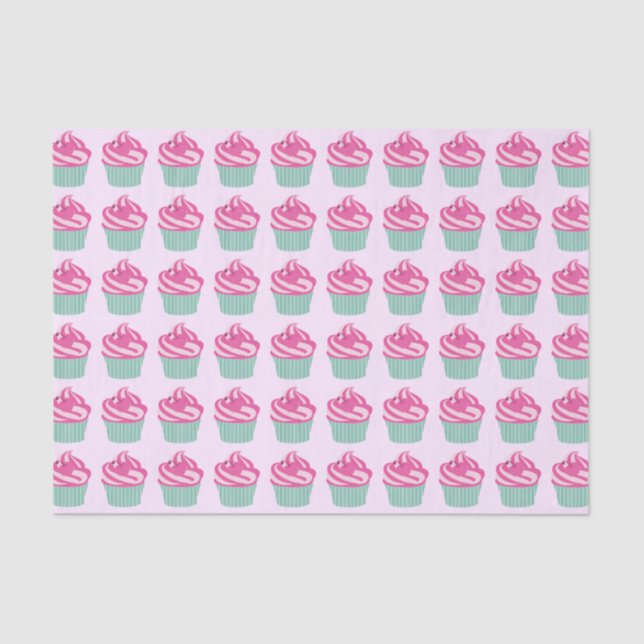 Cute Pink Cupcakes Pattern Seidenpapier (Vorderseite)