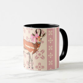 Cute Pink Doe-patterned Christmas Tasse
