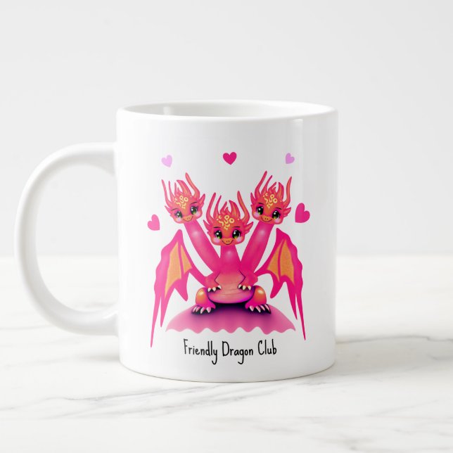 Cute pink dragons Jumbo-Tasse (Links)