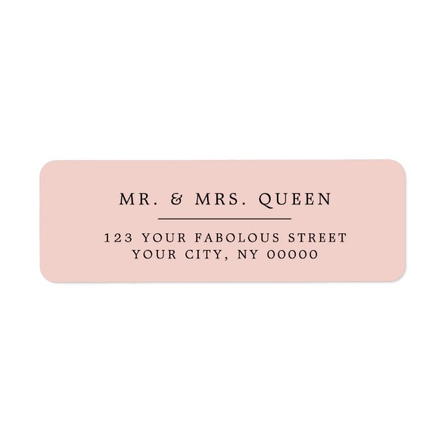 Cute Pink Elegant Classic Simple Return Address (Vorne)