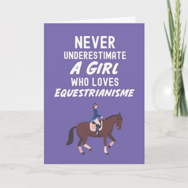 Cute Pink Equestrian Cards For Baby Girls Kids Karte (Vorderseite)