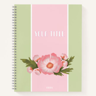 Cute pink floral Notebook for school girls Notizbuch