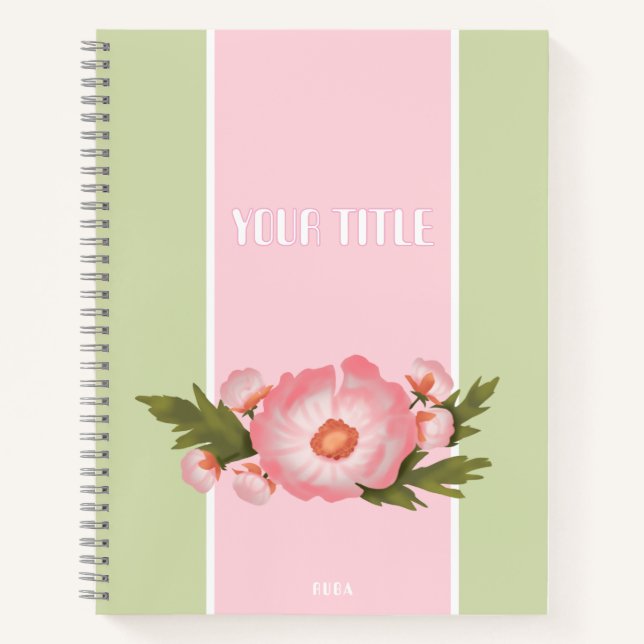 Cute pink floral Notebook for school girls Notizbuch (Vorderseite)