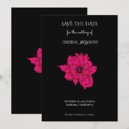 Cute Pink Flower Clipart – Pop Art Floral Design Save The Date