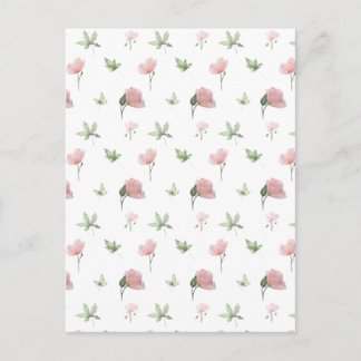 Cute Pink Flowers Spring Floral Card. Postkarte