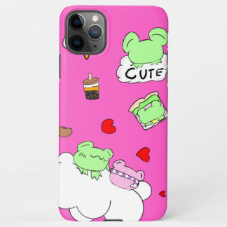 Cute, pink, food, cloud, frog phone case iPhone 11Pro max hülle