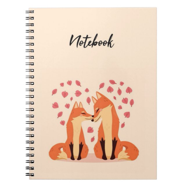 Cute Pink Fox Notebook Beautiful Animals Nature Notizblock (Vorderseite)