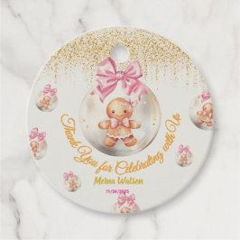 Cute Pink Gingerbread Girl Bauble Christmas Baby Geschenkanhänger
