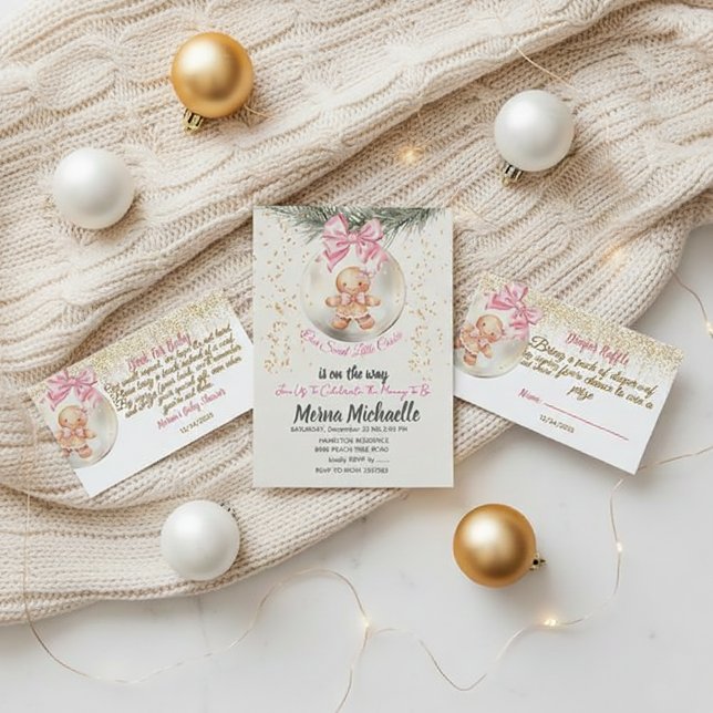 Cute Pink Gingerbread Girl Books for Baby Request Begleitkarte (Von Creator hochgeladen)