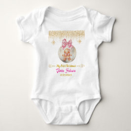 Cute Pink Gingerbread Girl My First Christmas Baby Strampler