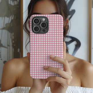 Cute Pink Gingham Pattern  iPhone 16 Hülle