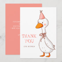 Cute Pink Girl One Silly Goose Birthday