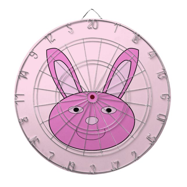 Cute Pink Girly Bunny Face Spring Easter Dartscheibe (vorne)