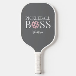 Cute Pink Grey Pickleball Boss  Pickleball Schläger