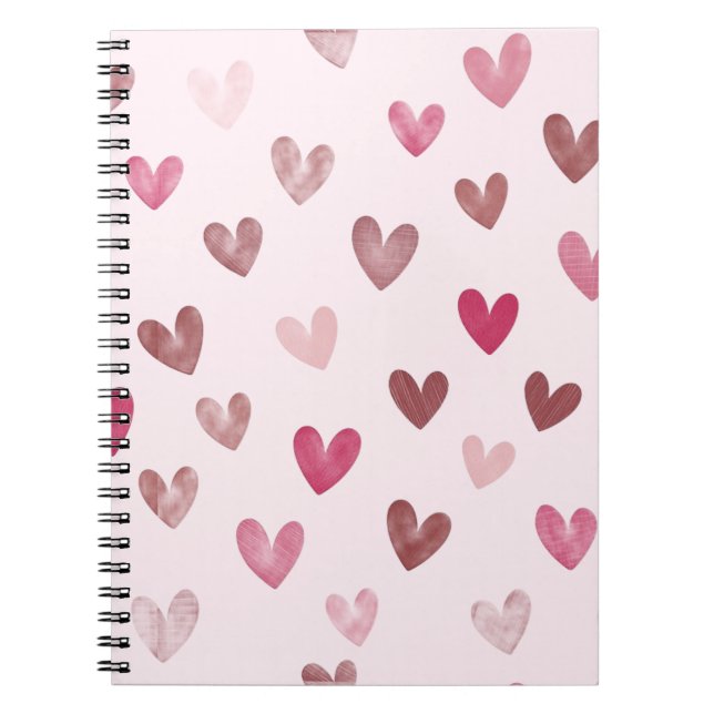 Cute Pink Heart Pattern – Romantic &Stylish Design Notizblock (Vorderseite)