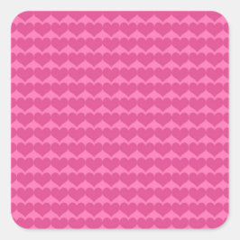 Cute Pink Heart Quadratischer Aufkleber