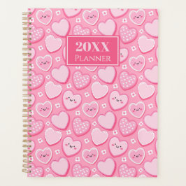 Cute Pink Hearts 20XX Spiral Planer