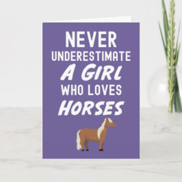 Cute Pink Horse Cards For Baby Girls Kids Farm Karte