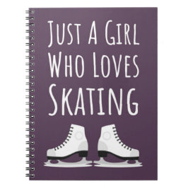 Cute Pink Ice Skating Gifts Skater Cool Girls Kids Notizblock