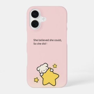 Cute Pink iPhone 16 Cover– Motivational Hülle