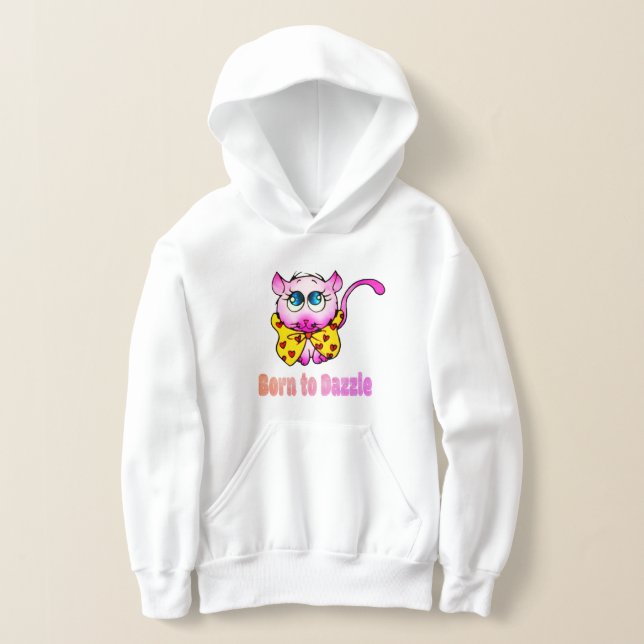 Cute Pink Kitty - Born to Dazzle Art Hoodie (Ablage )