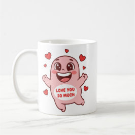 Cute Pink Monster Love You So Much Art Kaffeetasse