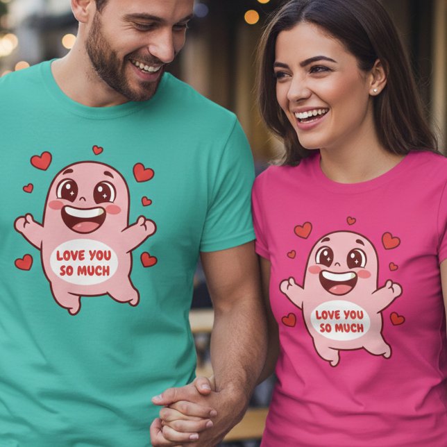 Cute Pink Monster Love You So Much Art T-Shirt (Von Creator hochgeladen)