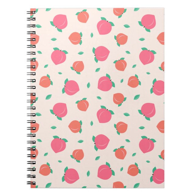 Cute Pink Peach Pattern Notizblock (Vorderseite)