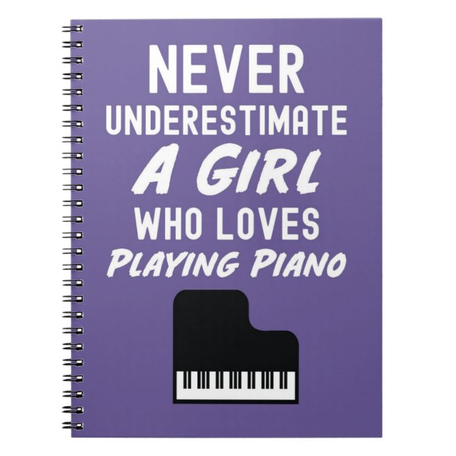 Cute Pink Pianist Gifts For Girl Kids Piano Player Notizblock (Vorderseite)